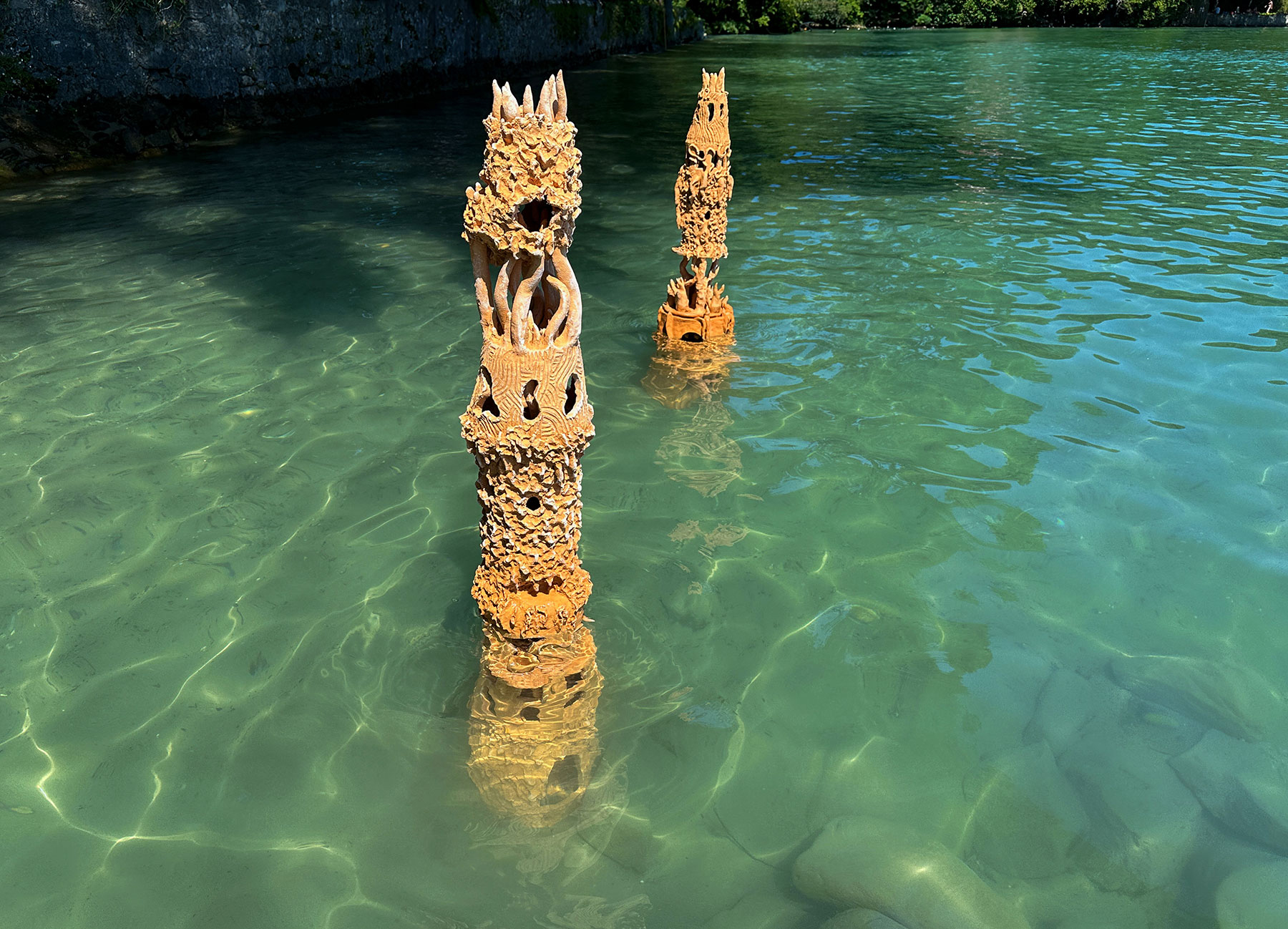 Lulu & Whiskey art ceramic sculptures 'Underwater Happening', Thunersee, 2024